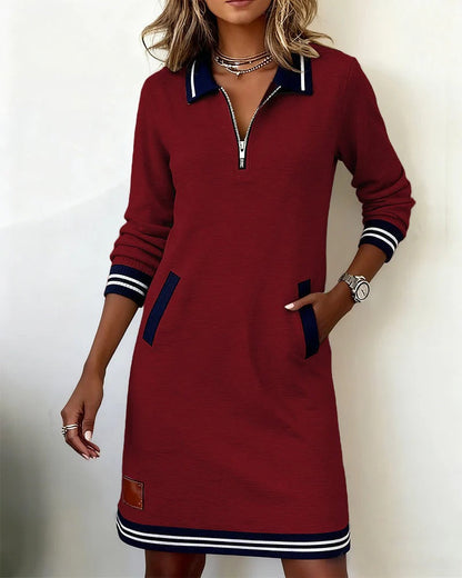Sabrina – Zip Collar Sporty Mini Dress