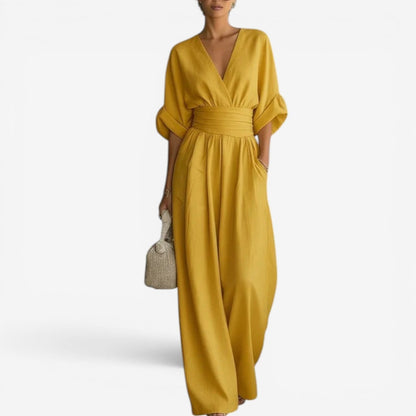 Dolores – Wide Leg Cinched Waist Jumpsuit