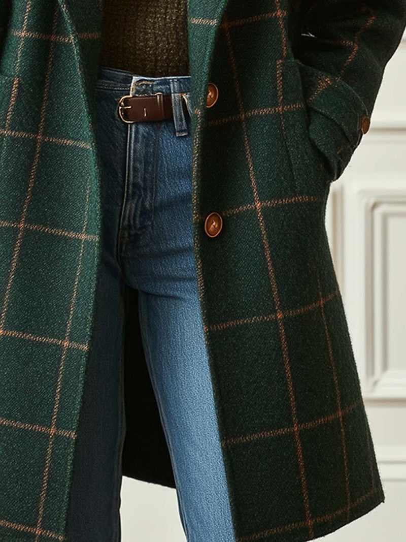 Elvira – Retro Plaid Tailored Coat