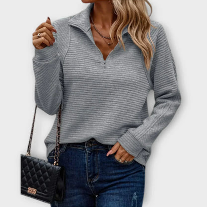 Vivian – Half-Zip Ribbed Pullover