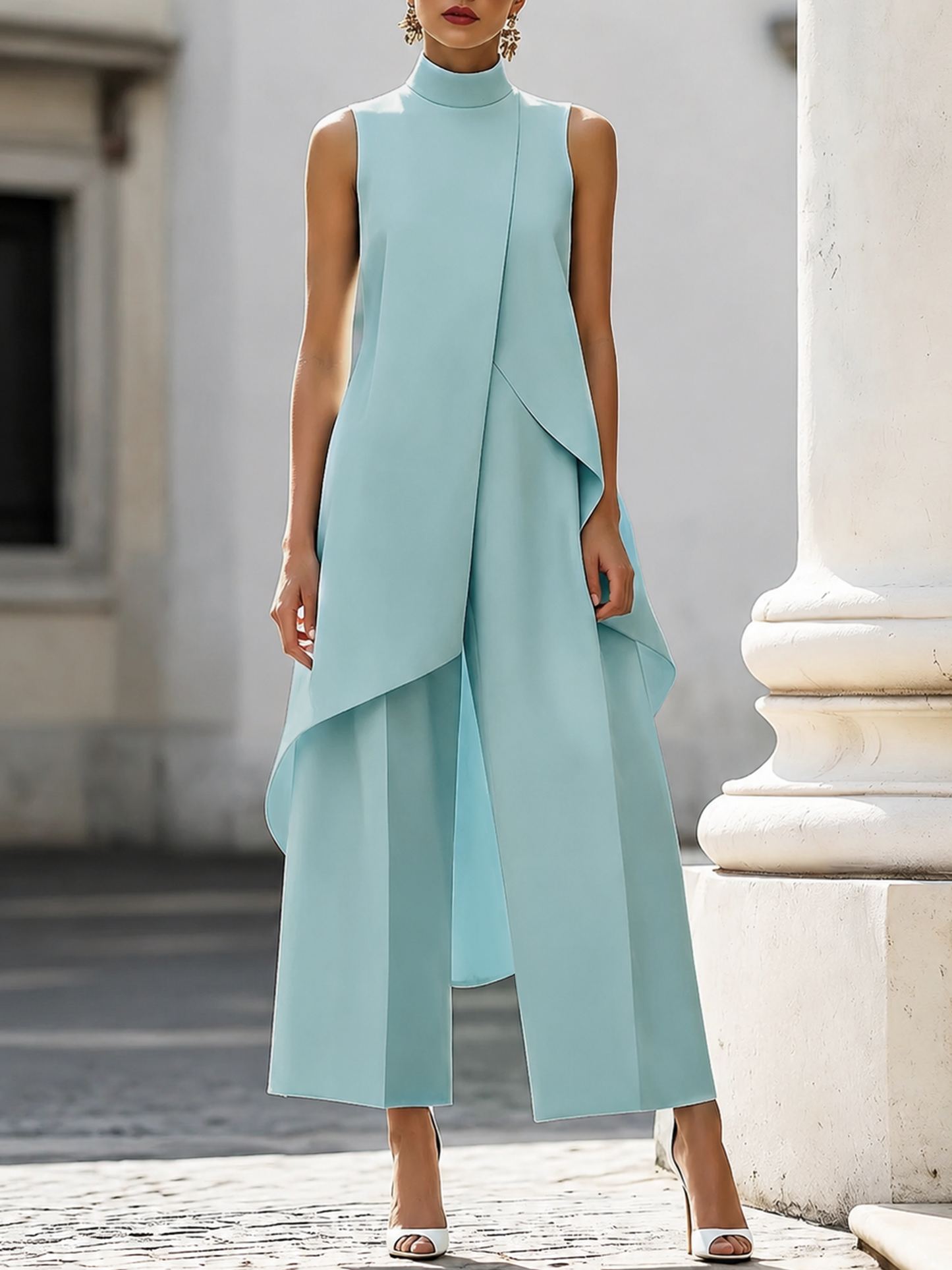 Georgette – Asymmetric Panel Wide-Leg Set