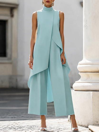 Georgette – Asymmetric Panel Wide-Leg Set