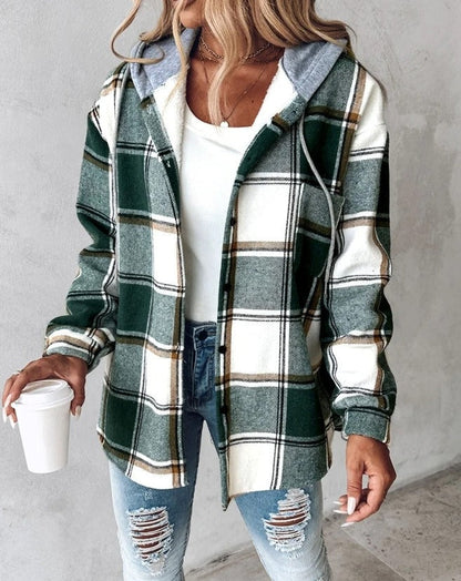 Julie – Plaid Flannel-Look Hooded Jacket