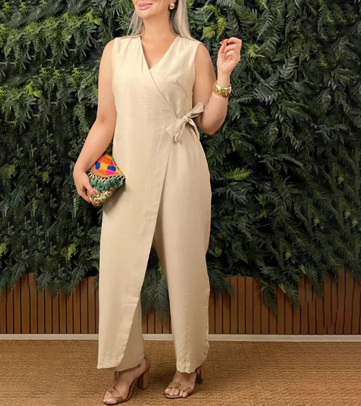 Winona – Sleeveless Wrap-Front Jumpsuit