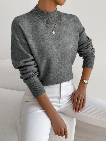 Paula – Mock Neck Knit Sweater