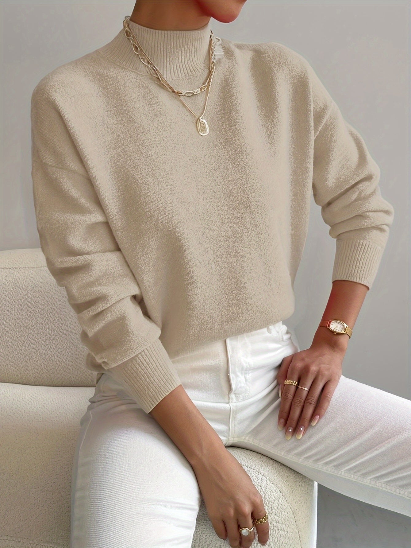 Paula – Mock Neck Knit Sweater
