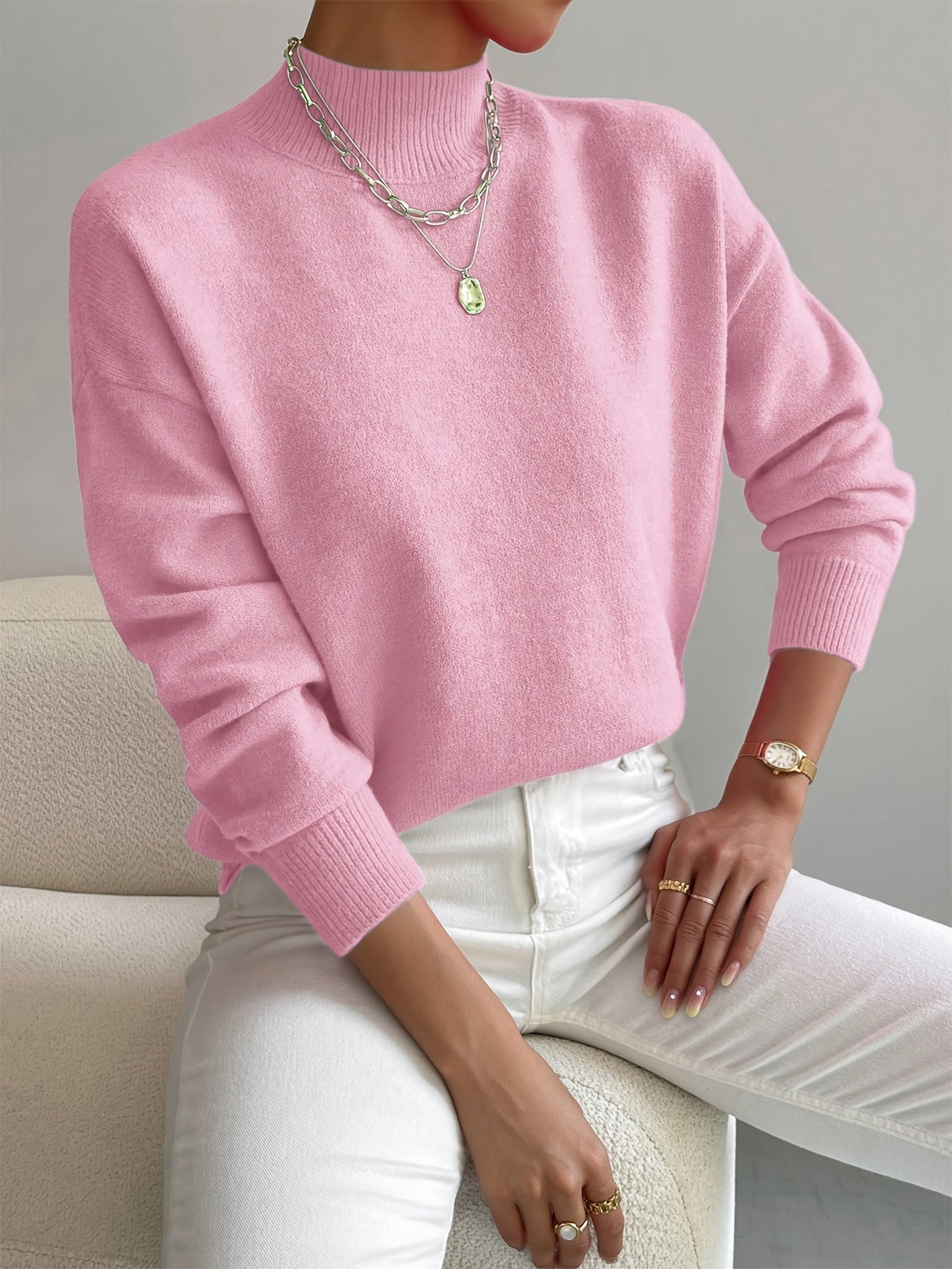 Paula – Mock Neck Knit Sweater