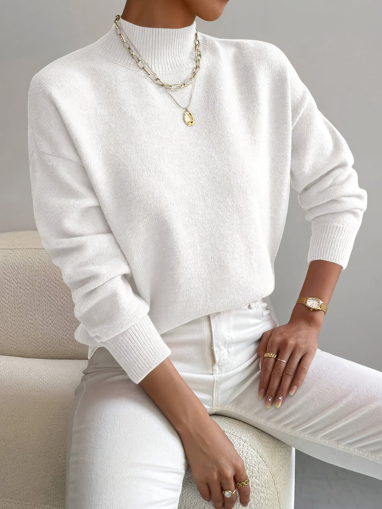 Paula – Mock Neck Knit Sweater