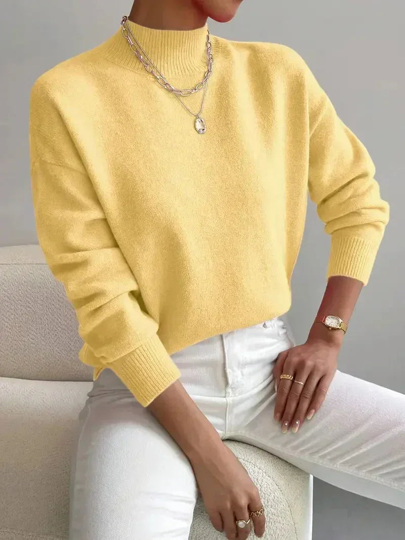 Paula – Mock Neck Knit Sweater