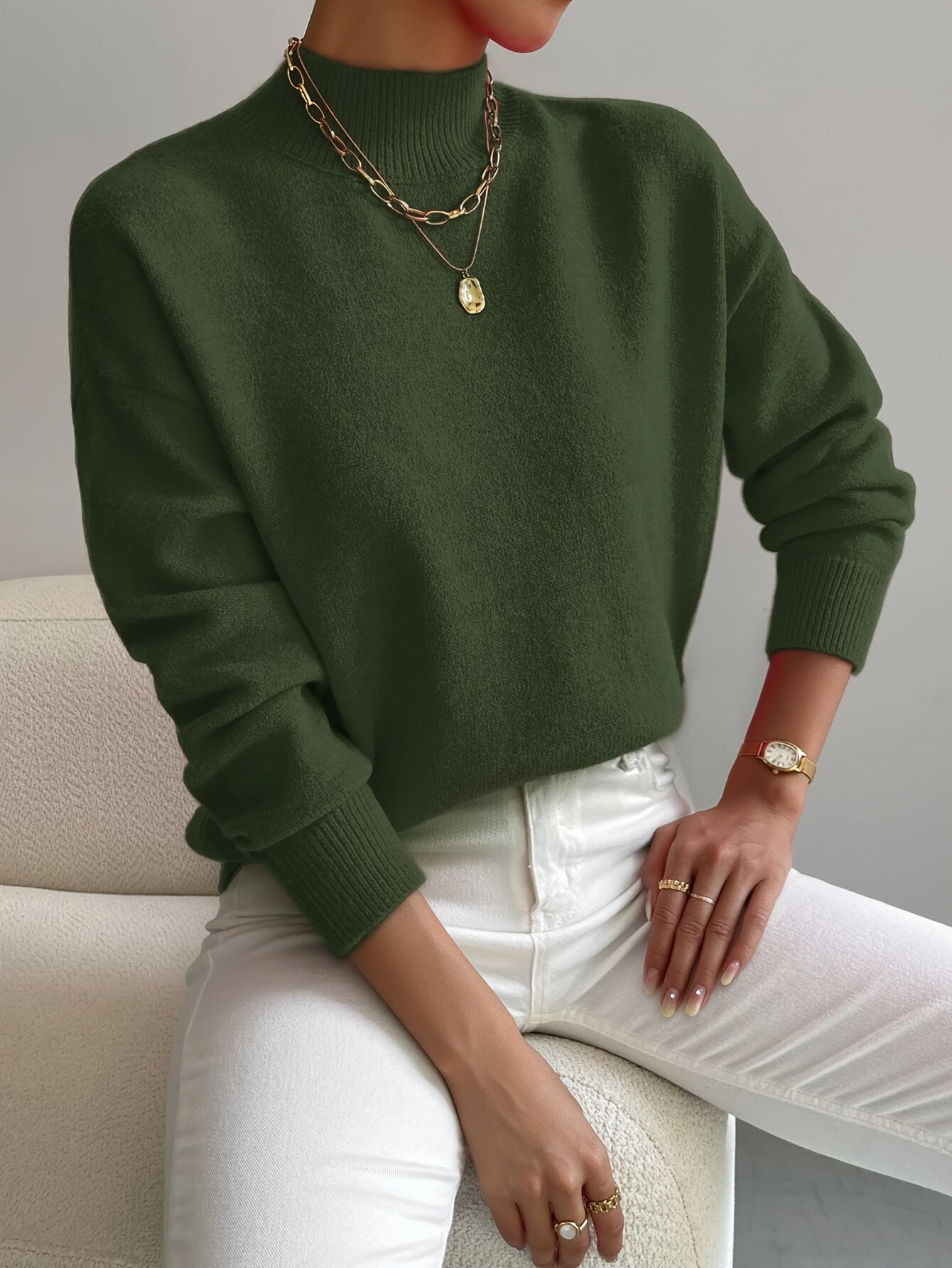 Paula – Mock Neck Knit Sweater