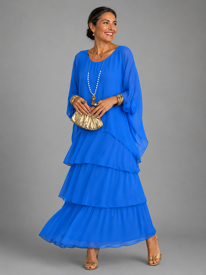 Leslie – Tiered Chiffon-Look Maxi Dress