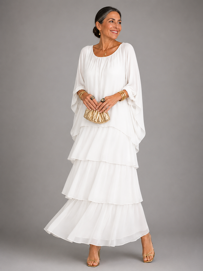 Leslie – Tiered Chiffon-Look Maxi Dress