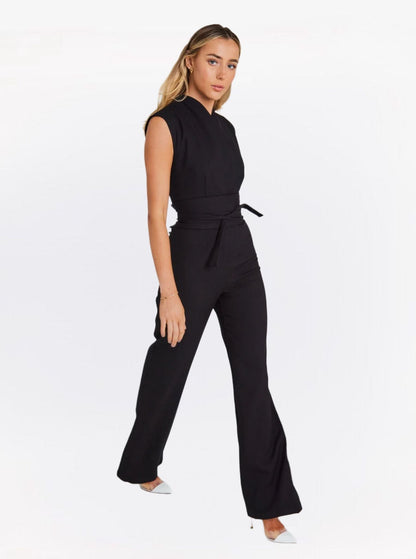 Angela – Sleeveless Belted Wide-Leg Jumpsuit