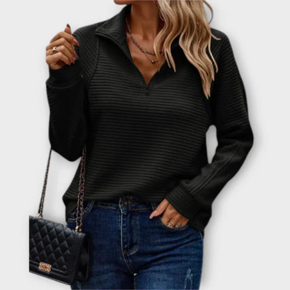 Vivian – Half-Zip Ribbed Pullover