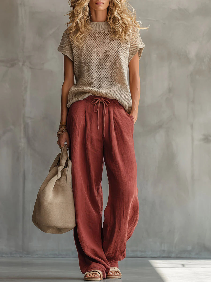 Lori – Knit Top and Wide-Leg Pants Set