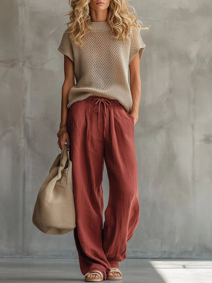 Lori – Knit Top and Wide-Leg Pants Set
