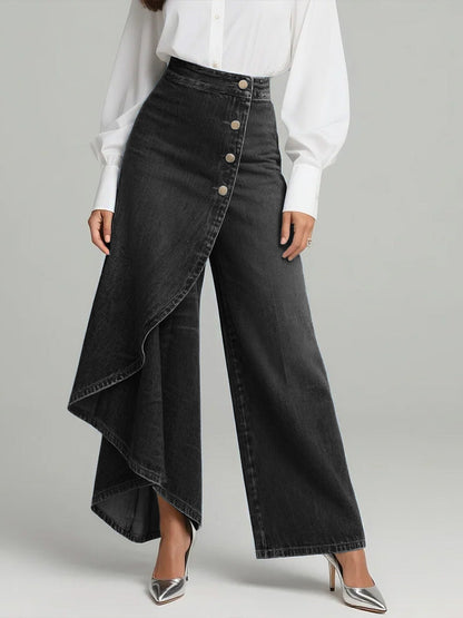 Carleen – High-Waist Wide-Leg Denim Jeans