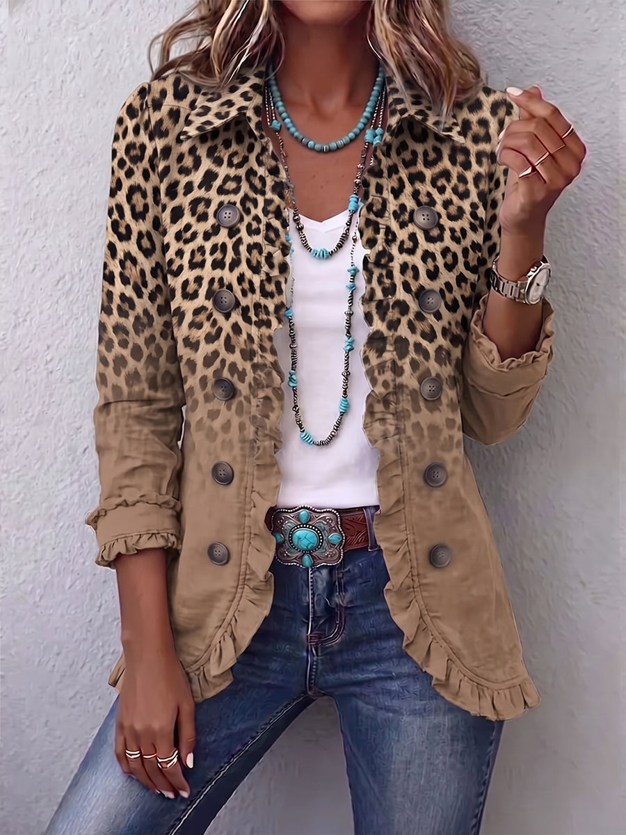Jodi – Leopard Print Ruffled Jacket