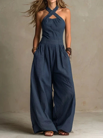 June – Halter Neck Wide Leg Jumpsuit