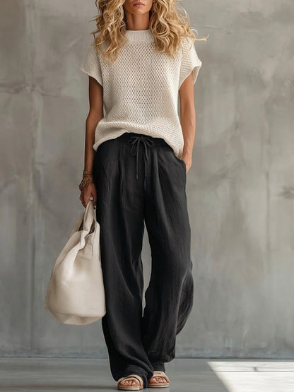 Lori – Knit Top and Wide-Leg Pants Set
