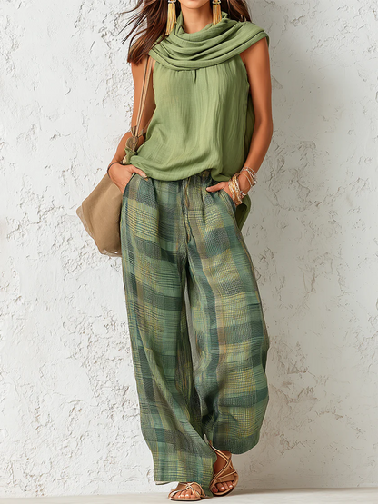 Willa – Sleeveless Top and Wide-Leg Pants Set