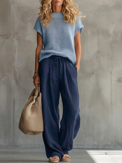 Lori – Knit Top and Wide-Leg Pants Set