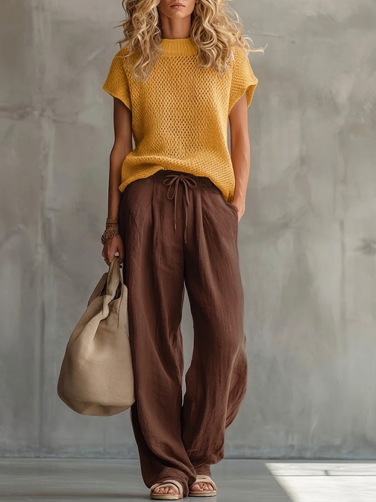 Lori – Knit Top and Wide-Leg Pants Set
