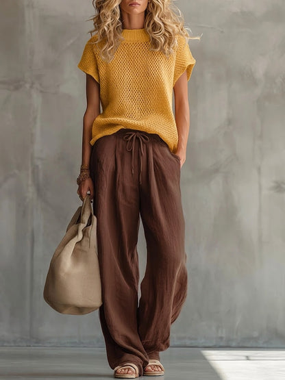 Lori – Knit Top and Wide-Leg Pants Set