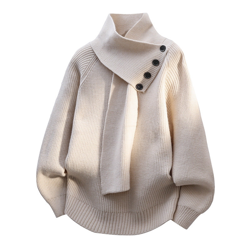 Kendra – Scarf-Neck Knit Sweater