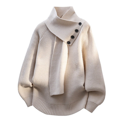 Kendra – Scarf-Neck Knit Sweater
