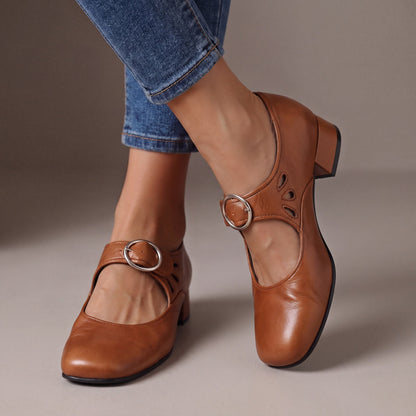 Anne – Buckle Strap Block Heel Mary Janes