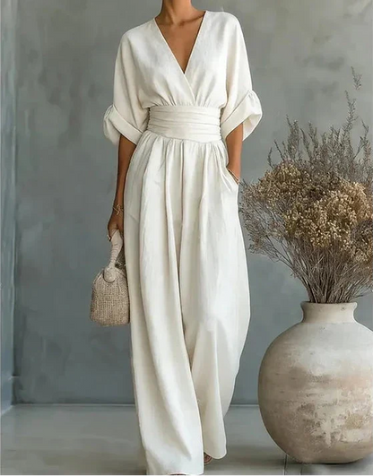 Lori – Wide Leg Belted Jumpsuit