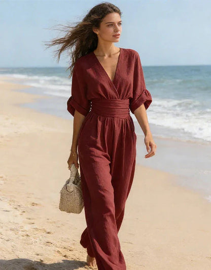 Lori – Wide Leg Belted Jumpsuit