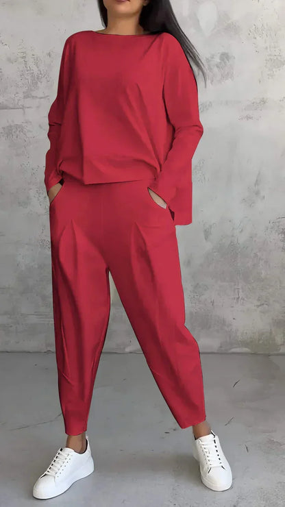 Thelma – Relaxed Long Sleeve Top and Pants Set