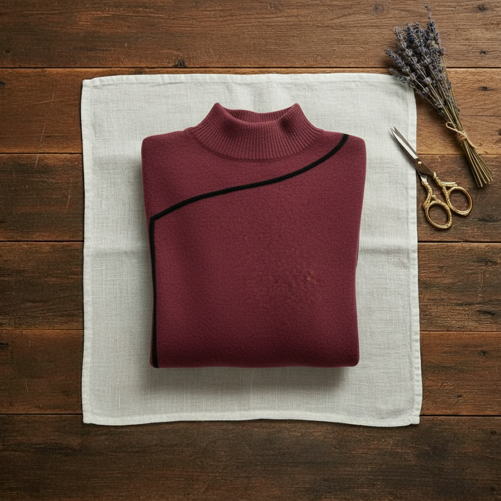 Rita – Turtleneck Sweater with Contrast Trim