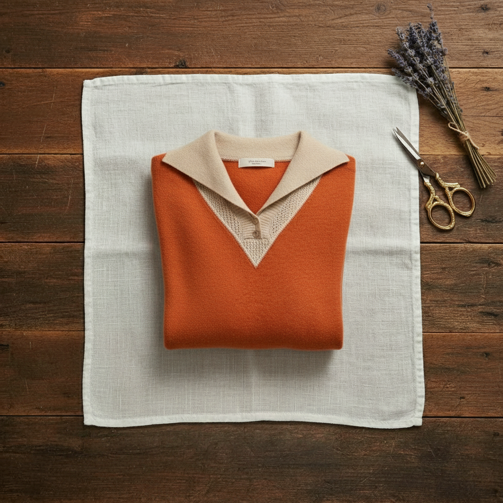 Cynthia – Contrast Collar Knit Pullover