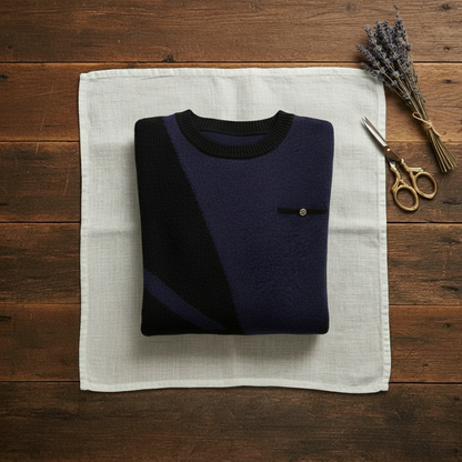 Trudy – Contrast Trim Crew Neck Knit Sweater