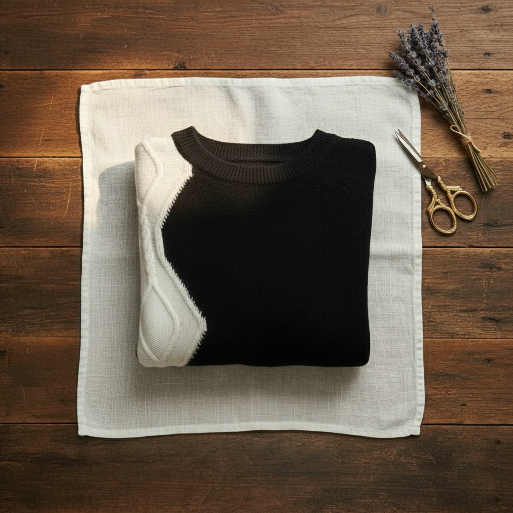 Lynn – Color-Block Knit Crew Neck Sweater