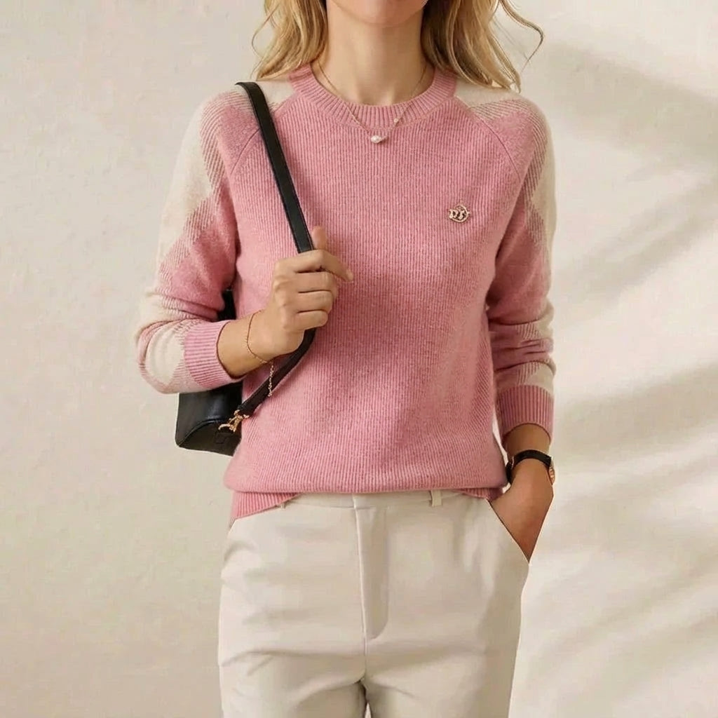 Renata – Contrast Sleeve Knit Sweater