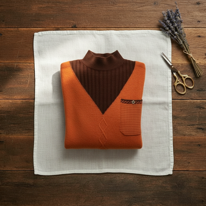Genevieve – V-Neck Knit Sweater with Chest Pocket