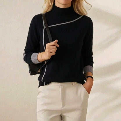 Rita – Turtleneck Sweater with Contrast Trim