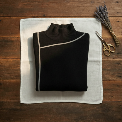 Rita – Turtleneck Sweater with Contrast Trim