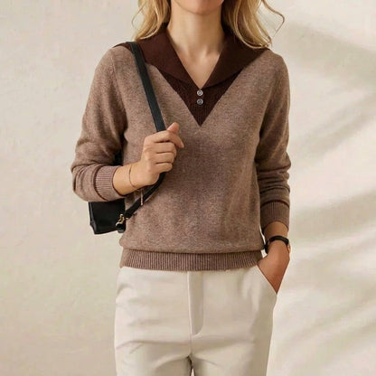 Cynthia – Contrast Collar Knit Pullover