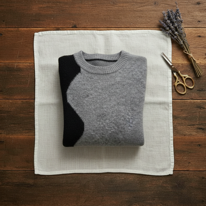 Lynn – Color-Block Knit Crew Neck Sweater