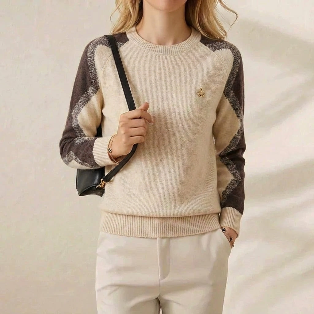 Renata – Contrast Sleeve Knit Sweater