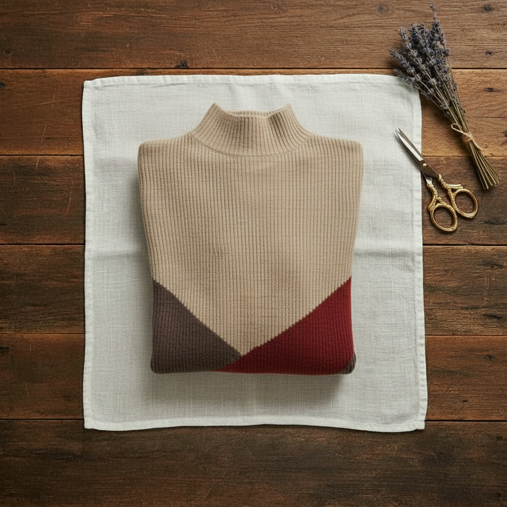 Dorothy – Color-Block Turtleneck Sweater