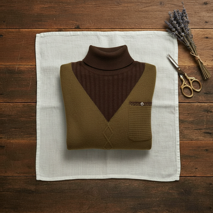 Genevieve – V-Neck Knit Sweater with Chest Pocket