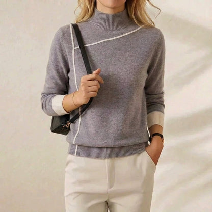 Rita – Turtleneck Sweater with Contrast Trim