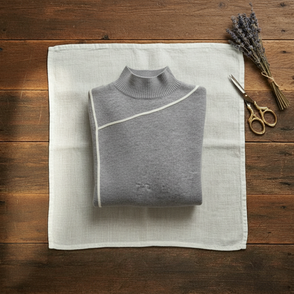 Rita – Turtleneck Sweater with Contrast Trim