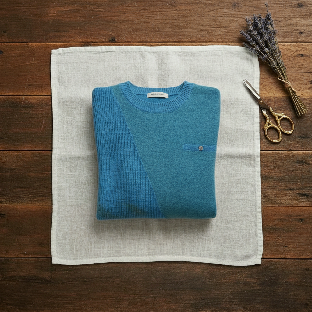 Trudy – Contrast Trim Crew Neck Knit Sweater